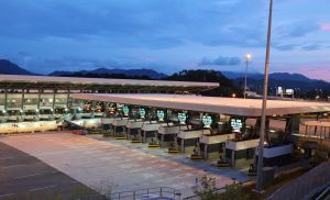 Pictured are the cargo examination facilities at the Heung Yuen Wai BCP.
