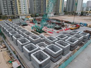 The CEDD’s Senior Engineer, Mr CHU Chi-hong, Keith, says that the subway will be formed by 92 prefabricated segments., and a prefabrication yard is set up near the launching shaft for easier transportation of segments.