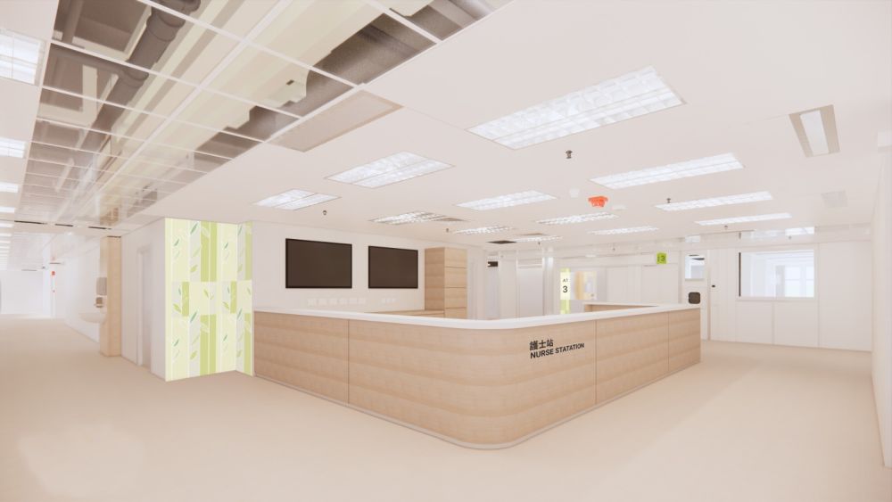 Each floor is equipped with a central nurse station (an artist’s impression).