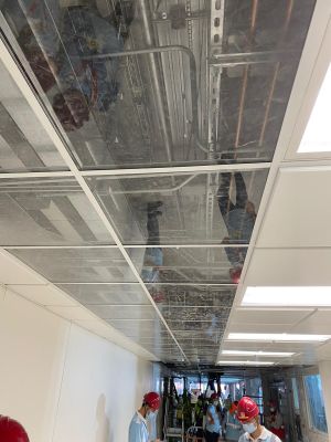 The electrical and mechanical ducting located at the soffit of the common corridor of the ward building is built with the concept of Design for Manufacture and Assembly (DfMA), which can save manpower and time.