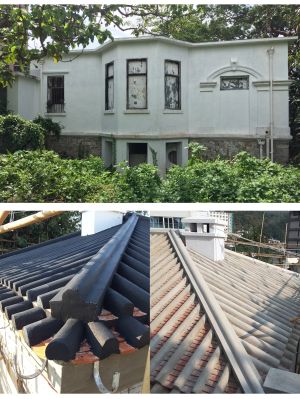 As the original pitched roof (the image below) of the Main Building was changed to flat roof (the above image) in the past, the rehabilitation works will strive to restore it.