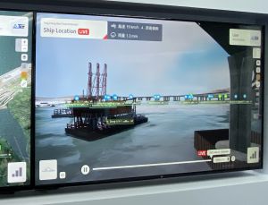 The project team has introduced Artificial Intelligence (AI) to monitor the main vehicular access and restricted areas with potential risks within the construction site. An example is the intelligent vessel intruder warning system pictured above. If non-construction vessels are spotted within the warning zone, the system will alert the monitoring staff immediately for follow-up.1