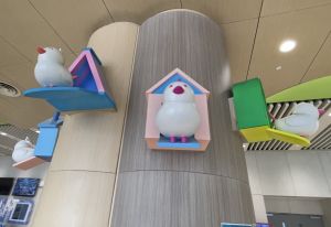 Animals are the central theme in the HKCH’s architectural design; animal patterns and decorations as well as the use of soft colours help reduce child patients’ anxiety.4