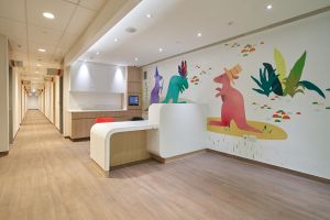 Eight types of animals such as pandas and kangaroos are featured on different floors, which help guide child patients and their families to the right floors.4