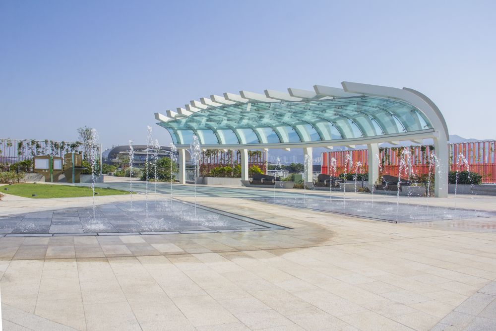 Pictured is the Fountain Plaza.