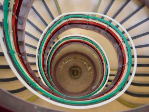 The spiral staircase, timber doors, timber/steel-framed windows with their ironmongery, cement tiles with terrazzo finishes, as well as timber floorboards inside the main building are examples of historic building element, and are kept in very good condition.