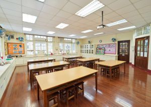 The spiral staircase, timber doors, timber/steel-framed windows with their ironmongery, cement tiles with terrazzo finishes, as well as timber floorboards inside the main building are examples of historic building element, and are kept in very good condition.