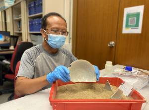 AMO colleagues would conduct matching for the artefacts, then stick together pieces of the same artefact using special adhesives.