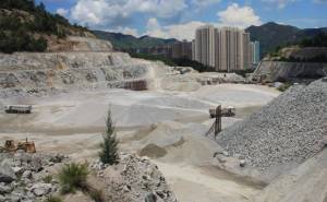 The Mines Division also manages the operation and safety of local quarries. Pictured here is the Lam Tei Quarry in Tuen Mun.