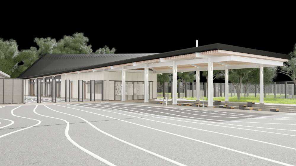 An artist’s impression of SJS multi-purpose activity centre and its large lawn.