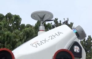 The Mapping System of the survey vehicle comprises a 360-degree spherical camera mounted atop the vehicle, several high-definition cameras, a 3D laser scanner, a global navigation satellite system receiver, positioning equipment, etc.