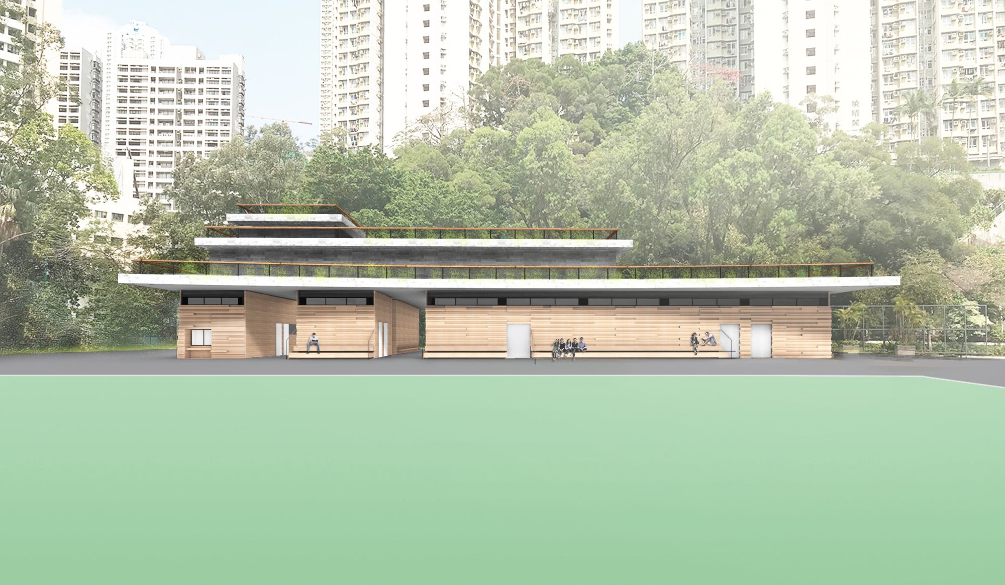 Upon the completion of the Sau Nga Road Stormwater Storage Scheme, the in-situ reprovisioning of a playground above the stormwater storage tank with additional greening space will be carried out. Picture is an artist’s impression of it upon the completion of the scheme.