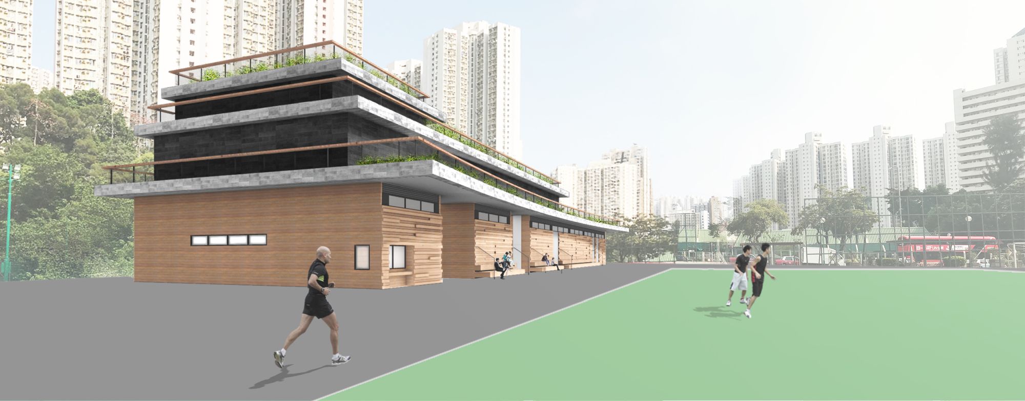 Upon the completion of the Sau Nga Road Stormwater Storage Scheme, the in-situ reprovisioning of a playground above the stormwater storage tank with additional greening space will be carried out. Picture is an artist’s impression of it upon the completion of the scheme.