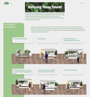 A virtual exhibition zone is set up on the conference website, showcasing the students’ group presentations.