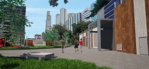 The Drainage Improvement Works in Tsim Sha Tsui will proactively adopt green design features and green building materials. Picture shows an artist’s impression of the in-situ reprovisioned garden after completion of the works.