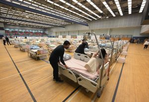 Since the onset of the fifth wave of epidemic, the Government has been tirelessly identifying venues to cope with the epidemic. Pictured is a holding centre for the elderly set up in a sport centre (stock photo).