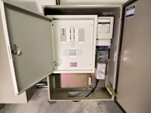 Pictured is the power supply equipment added to the facility.