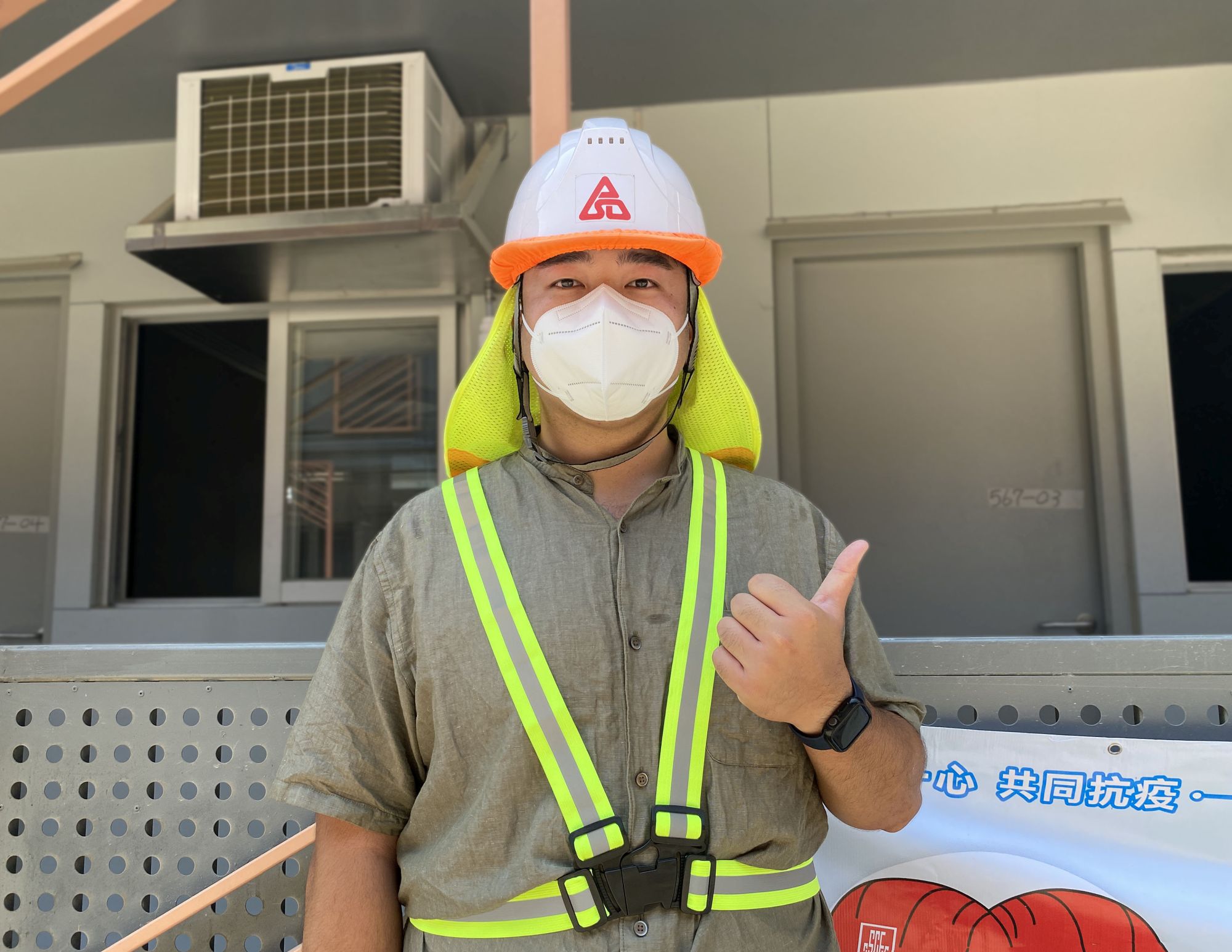 Assistant Clerk of Works of the ArchSD, Mr Peter LEE, says that taking part in the construction of community isolation and treatment facilities enables him to have a deeper understanding of the work.