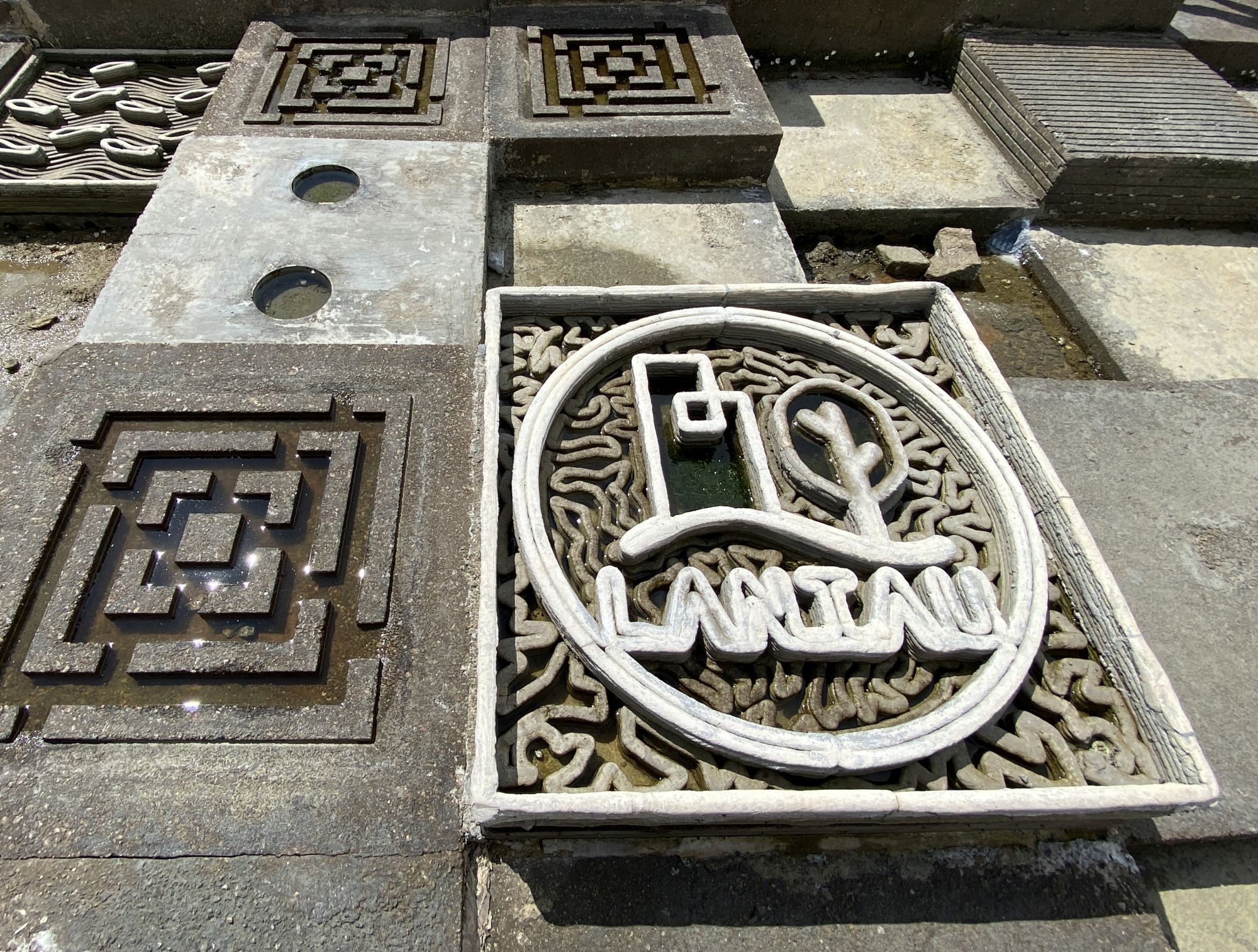Pictured are the bio-blocks in the trial eco-shoreline in Tung Chung.