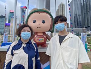 Assistant Creative Director, Ms NG Shan-Yuk, Ashley (left), and Designer, Mr CHAN Tak-him, Kim (right), of the installations for the HarbourChill, say that they are very pleased to take part in the design of these installations for this summer upon invitation to bring fun and joy to visitors.