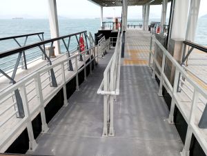 With a ramp (shown in the picture), the new pier can facilitate the embarkation and disembarkation of the elderly and wheelchair-bound people.