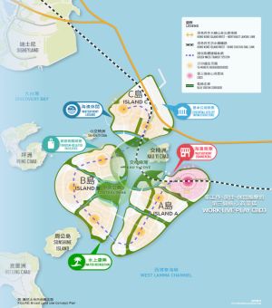 The land use concept plan for the artificial islands.