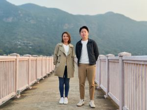 Ms LI Dan, Flora (left), Engineer of the Sustainable Lantau Office (SLO) under the Civil Engineering and Development Department, and Mr CHOW Hing-yin, Stephen (right), Conservation Officer of the SLO introduced the nature and cultural conservation projects in South Lantau.