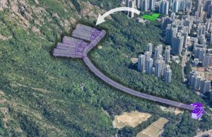 Pictured is the artist’s impression of the relocation of the Diamond Hill Fresh Water and Salt Water Service Reservoirs to caverns.