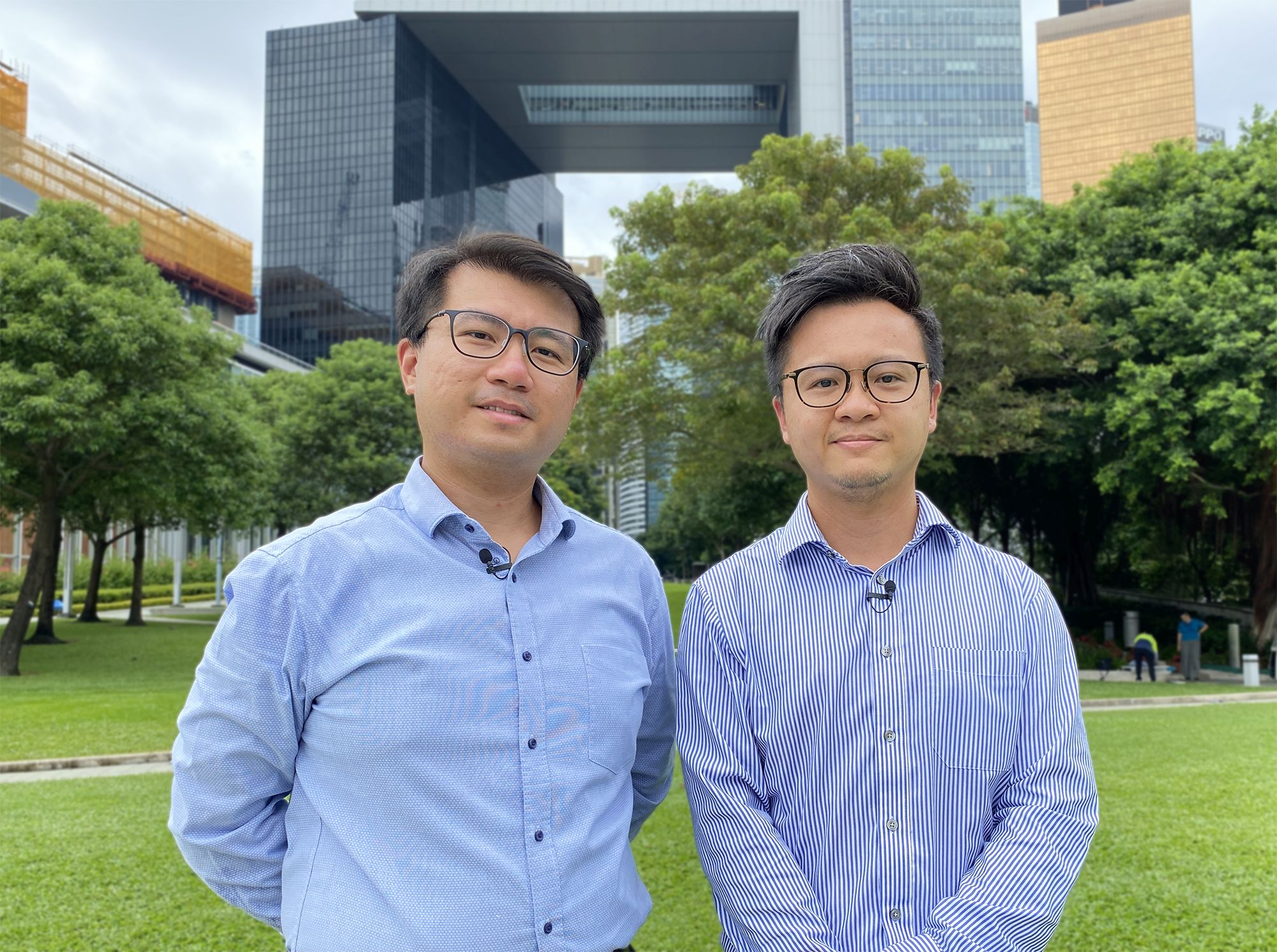 Mr YEUNG Shiu-wing, Chris, Assistant Secretary (Works Policies) of DEVB, (left), and Mr FUNG Chun-kong, Assistant Secretary (Policy & Development) of DEVB (right), say that DEVB will continue to adopt a multi-pronged approach to attract more young people to join the construction industry.