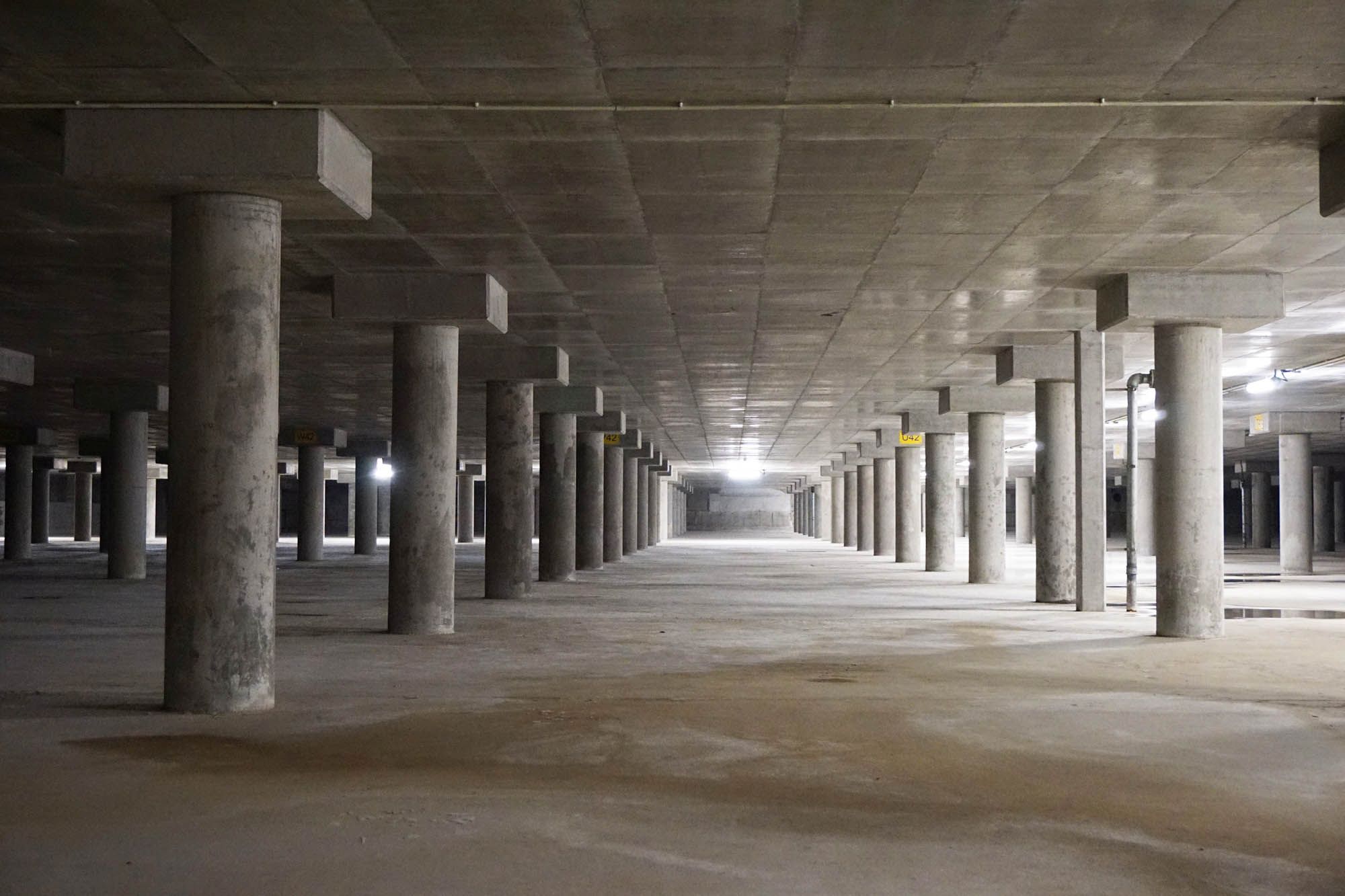 The Happy Valley Underground Stormwater Storage Scheme, which came into full operation in 2017, has further enhanced the flood prevention capacity in the areas in Happy Valley and Wan Chai. Picture shows the interior of the Happy Valley Underground Stormwater Storage Tank.