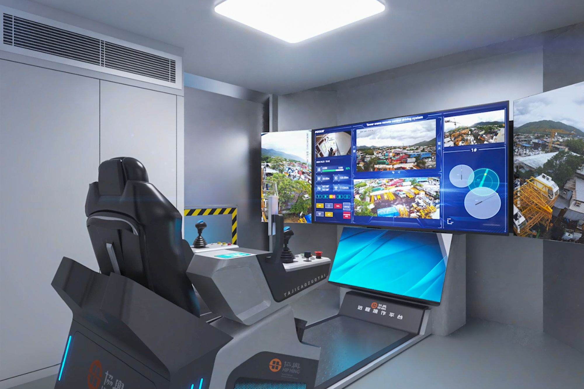 操作員可直接於地面駕駛艙還原吊運工作操作環境，減少花費大量時間上落天秤工作，提高生產力及效率。