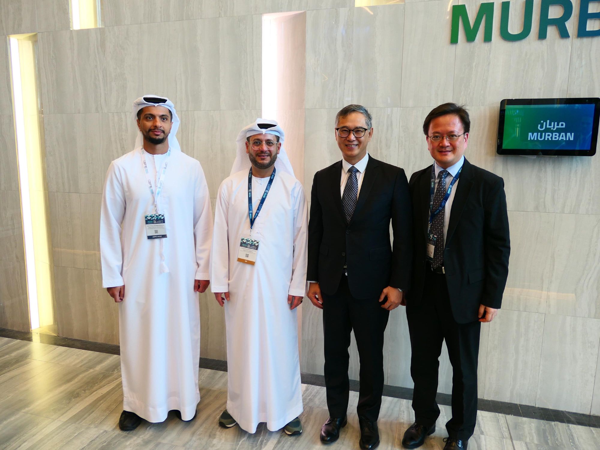 The Permanent Secretary for Development (Works), Mr LAU Chun-kit, Ricky (second right in left photo) and the Head of Project Strategy and Governance Office, Mr Joseph LO (first right in left photo) visited the United Arab Emirates, Qatar and Saudi Arabia in the Middle East from 15 to 19 June to introduce and promote the developments and strengths of Hong Kong’s infrastructure development.