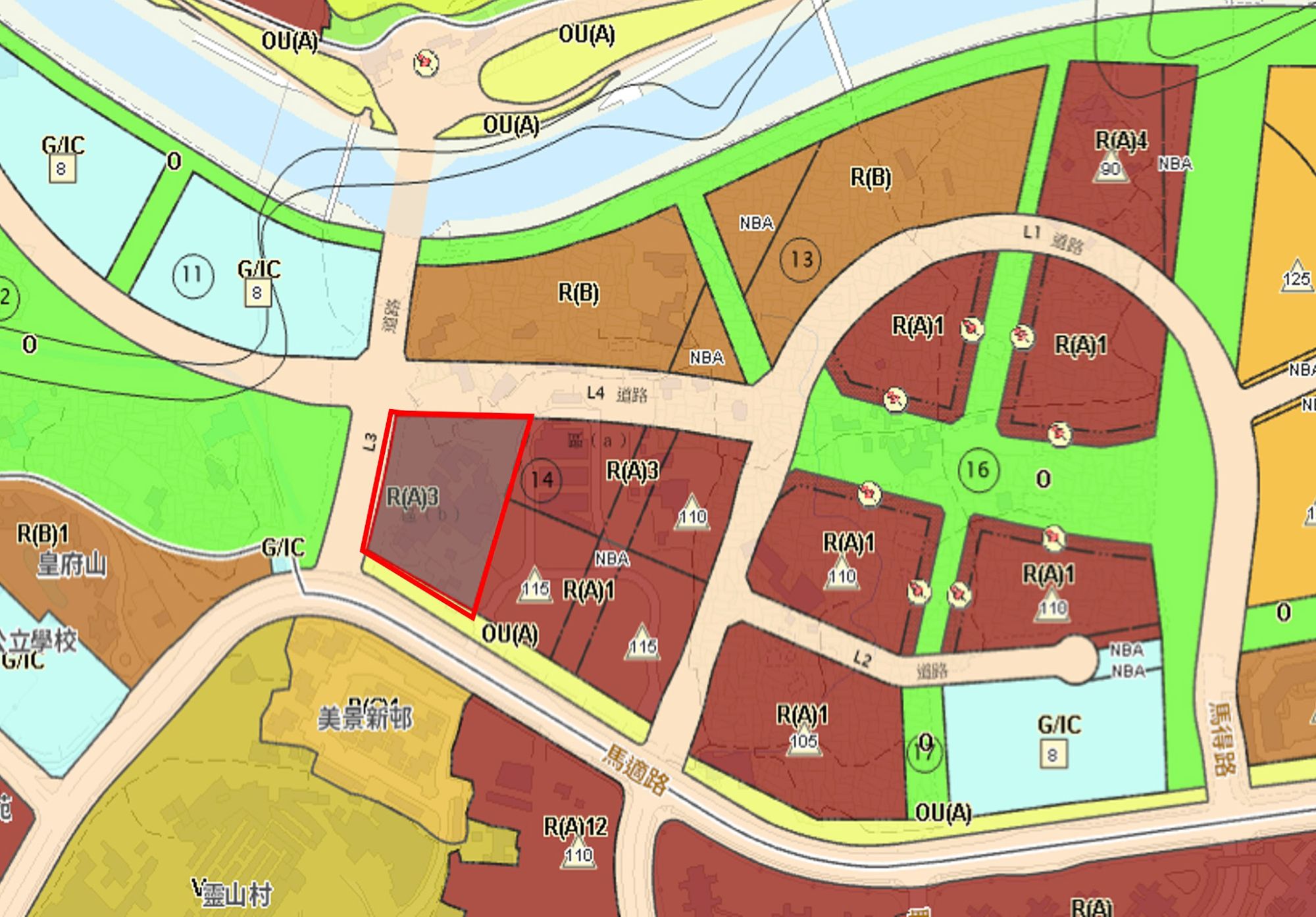 《行政長官2025年施政報告》提出在北部都會區古洞北及粉嶺北新發展區預留三幅土地讓市區重建局籌劃興建新樓，作為將來「樓換樓」的替代單位。圖示粉嶺北第14W區一幅土地（圖中紅綫範圍）。