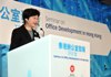 The Development Bureau holds a seminar on Office Development in Hong Kong today (March 12) which brings together about 400 representatives from chambers of commerce, professional institutes and the business sector to exchange views on the development of office land in Hong Kong. Photo shows the Secretary for Development, Mrs Carrie Lam, giving a keynote speech at the seminar.