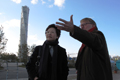 The Secretary for Development, Mrs Carrie Lam, visits Western Harbour in Malmo on October 20 and receives a briefing on the development of Western Harbour waterfront by Mr Göran Rosberg (right), Head of Information, City Planning Office of Malmo.
