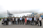 The Secretary for Development, Mr Paul Chan, is continuing his visit to Yangon, Myanmar, with the Hong Kong delegation to see town planning and development projects, as well as conservation of built heritage there. Photo shows Mr Chan (11th left) and the delegation visiting the Myanmar International Terminals Thilawa yesterday (October 6). 