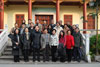 A delegation comprising members of the Antiquities Advisory Board (AAB) and the Advisory Committee on Revitalisation of Historic Buildings (ACRHB) visited Guangzhou on January 11 and 12. Led by the Chairman of both AAB and ACRHB, Mr Bernard Chan (third from left, front row), the delegation visited Huang Guanzhang Mansion yesterday (January 12). Professor Tang Guohua (fourth from left, front row) of the School of Architecture and Urban Planning of Guangzhou University briefed the delegation on the restoration work of the mansion on site.