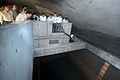 Mr Tsang visits a cavern that houses service reservoirs at Pok Fu Lam. 
