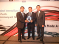 The Drainage Services Department (DSD)'s Happy Valley Underground Stormwater Storage Scheme has won the 2012 International Water Association Project Innovation Awards (East Asia Regional Awards) in the Planning Category. Picture shows the Deputy Director of Drainage Services, Mr Tsui Wai (centre), receiving the award on behalf of the DSD at the awards presentation ceremony in Singapore yesterday (July 3).