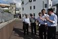 The Secretary for Development, Mr Michael Wong visited Tai O this afternoon (August 24). Photo shows Mr Wong (second right) and the Director of Drainage Services, Mr Edwin Tong (first right), inspecting flood barriers installed in Tai O. 5
