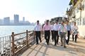 The Secretary for Development, Mr Michael Wong (third left), visits Lei Yue Mun, Kwun Tong today (October 25) to inspect typhoon-affected areas and related follow-up work. Mr Wong is accompanied by the Chairman of Kwun Tong District Council, Dr Bunny Chan (second left), and the District Officer (Kwun Tong), Mr Steve Tse (first left).