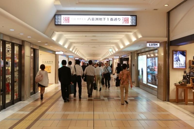 An underground street in Tokyo, Japan. 