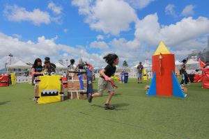 The Central Harbourfront Event Space is turned into a war game battlefield.
