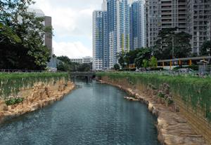 Kai Tak River improvement works (cross-section illustration).