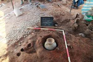Pottery is among the many relics unearthed.