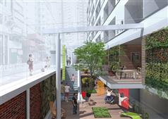 一号台阶的有盖艺术展廊