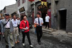 Mrs Lam tours the Luoyang Ancient Street Area, yesterday (May 29).