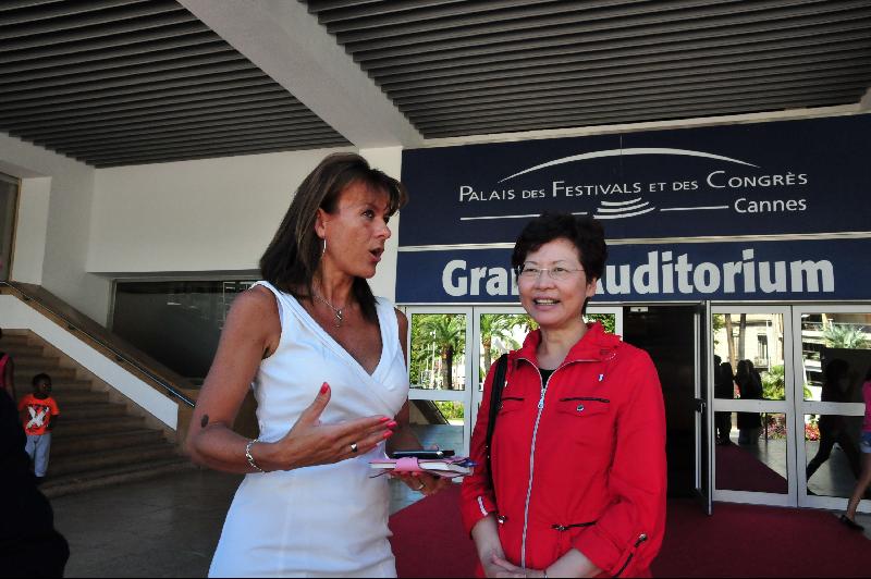 Mrs Lam visits the famous Palais des Festivals et des Congrès in Cannes.