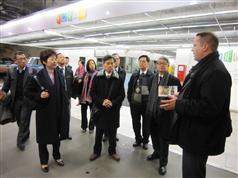 Mrs Lam (second left) and members of the Hong Kong delegation take a walk in the underground walkway network connecting major commercial buildings under the Helsinki city centre on October 19 (Helsinki time). 