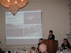 Mrs Lam speaking at a luncheon hosted by the Royal Sweden Hong Kong Business Council.